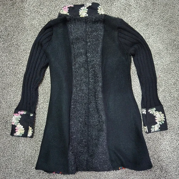 Coco + Carmen Black Sweater with Patchwork Embroidery - Picture 3 of 5